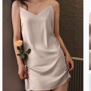 Elegant Cream Slip Dress